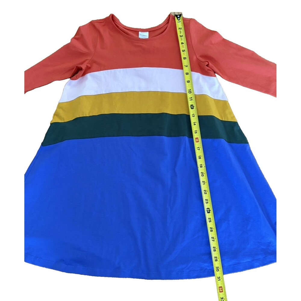 Hanna Andersson Girls Dress Romper Size 12/150 cm Rainbow Striped Long Sleeve - Picture 4 of 10